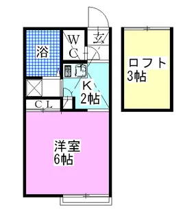 レオパレス北国分【2階】の間取り