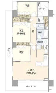オープンレジデンシア中野平和の森公園【6階】の間取り