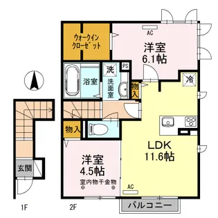 ブローニュ A棟【2階】の間取り