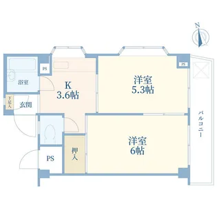 レインボー弦巻【2階】の間取り