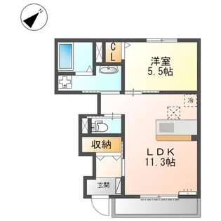 リリーワイズ【1階】の間取り