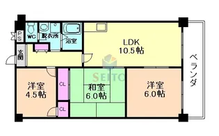 グローバルハイツ豊中【9階】の間取り