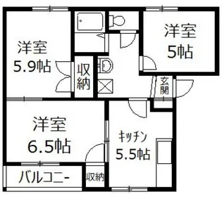 パークハイツ東町A【1階】の間取り