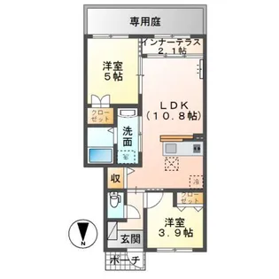 アールUIII【1階】の間取り
