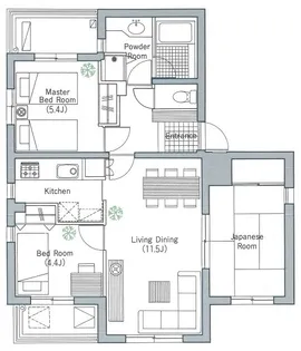 LANAI COURT CLASSIC【2階】の間取り