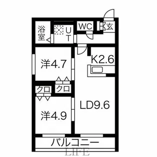アルファスクエア平岸4条【2階】の間取り