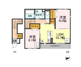 くるみ C【2階】の間取り