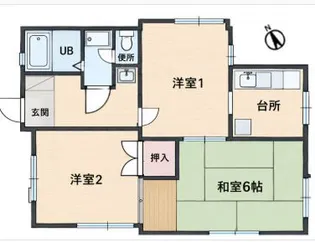 エステート六実【1階】の間取り