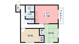 兵庫県西宮市与古道町【アパート】の間取り