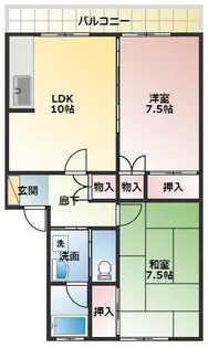 ハイパークK E棟【1階】の間取り