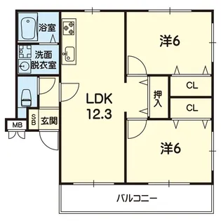 マンション21盛美【2階】の間取り