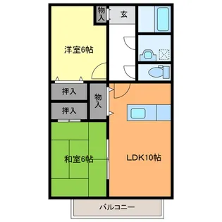 ウイングGAKUBARA【1階】の間取り