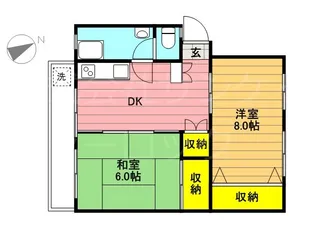 富士見町住宅23号棟【4階】の間取り