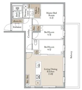 神奈川県横浜市神奈川区松ケ丘【マンション】の間取り