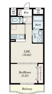 プライムコート田尻【1階】の間取り
