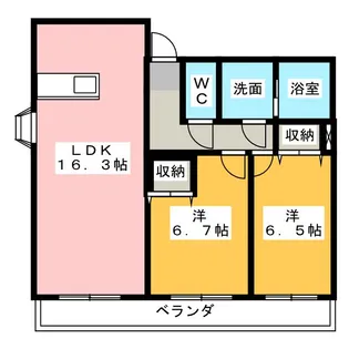 叶音IIWEST【1階】の間取り
