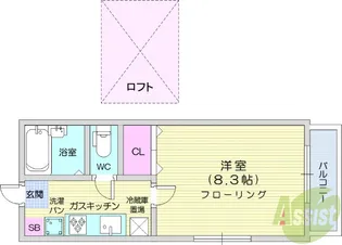 プリンスコート高松【1階】の間取り