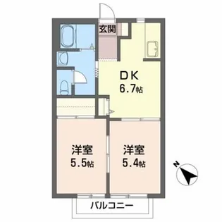 パーシモンヒルズ・N【2階】の間取り