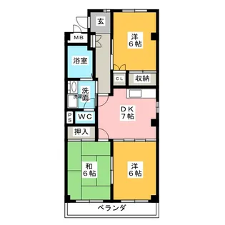 グリーンパーク新舞子【2階】の間取り