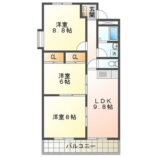 エクスクリエ桜橋【1階】の間取り