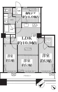3SLDKの間取り画像