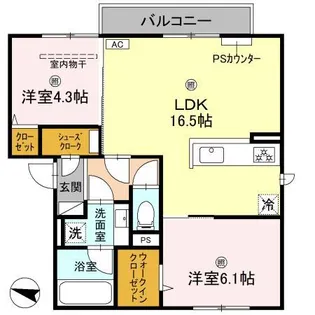 大阪府交野市郡津3【アパート】の間取り