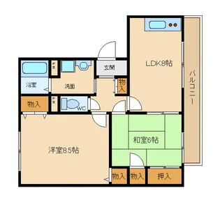 ハイカムール木下【2階】の間取り