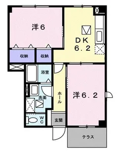 クレールB【1階】の間取り