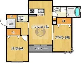 ShaMaison THE SHIP NISHIGAMO【1階】の間取り