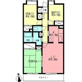 グランドゥール厚木【1階】の間取り