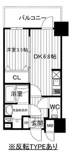 マンションはりげん鳳【6階】の間取り