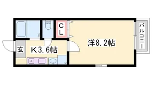 エトランス西庄【1階】の間取り