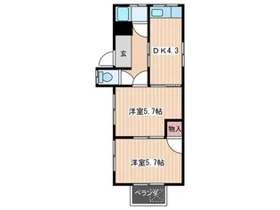 岡本アパート【2階】の間取り