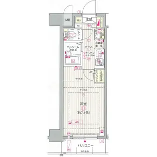 エステムコートKomagome六義園【7階】の間取り