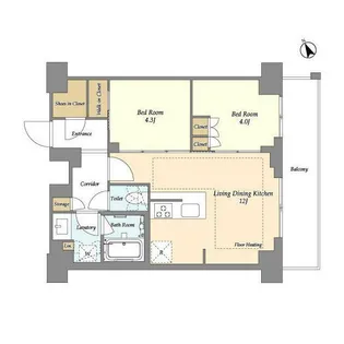 東京都荒川区西日暮里2【マンション】の間取り