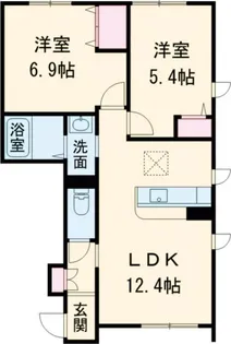 クレスティーク御宇田 A棟【1階】の間取り