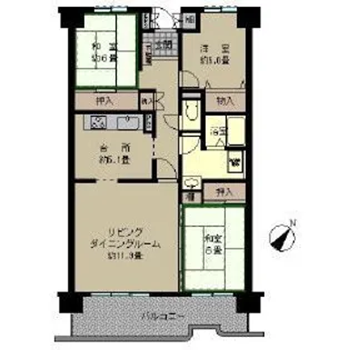 パルプラザ小松川3号棟【3階】の間取り