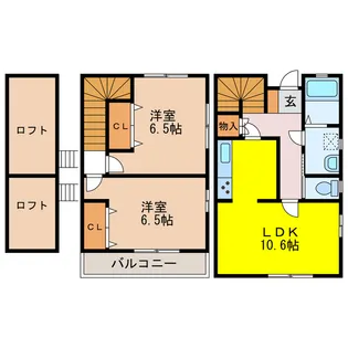 さつき3丁目メゾネットの間取り