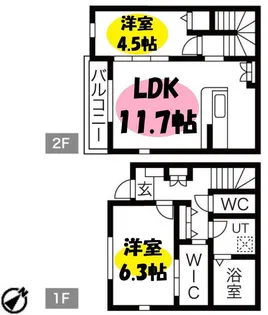 埼玉県さいたま市緑区大字大門【アパート】の間取り