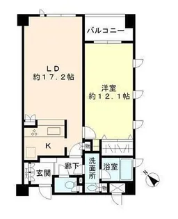 ヒューリック目黒三田【4階】の間取り