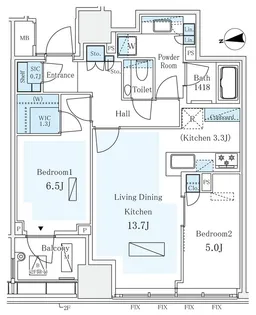 東京都千代田区三番町【マンション】の間取り