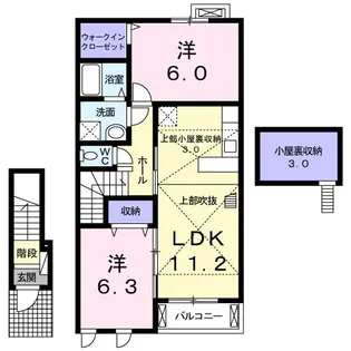 ビリーヴD【2階】の間取り