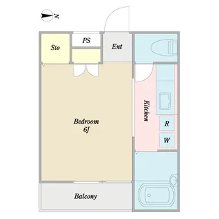 1Kの間取り画像