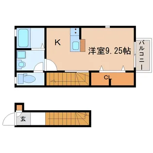 xevoレスト五橋【2階】の間取り