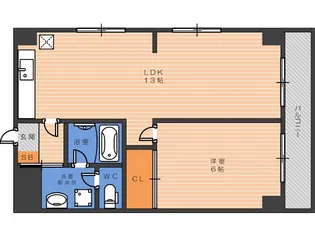 パインブルック東住吉【3階】の間取り