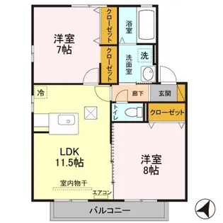 モンソレーユC【1階】の間取り