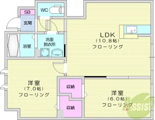 トレジャーYagiyama【1階】の間取り