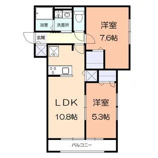 カーサ フィオーレ【3階】の間取り