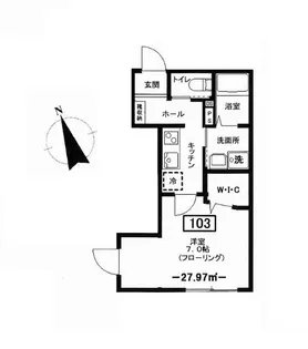 メゾンブラッシュ代々木上原【1階】の間取り