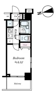 パレステュディオ目黒東【6階】の間取り